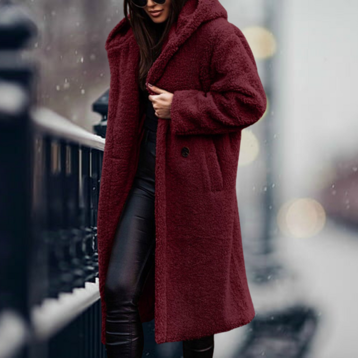 Irma | Lange Übergangsjacke mit Kapuze und warmer Bedeckung