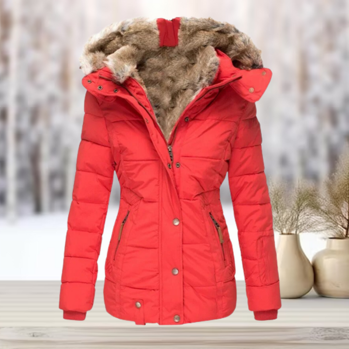 Berta-Minna | Winterjacke mit Knopf- und Reißverschluss und warmem Futter