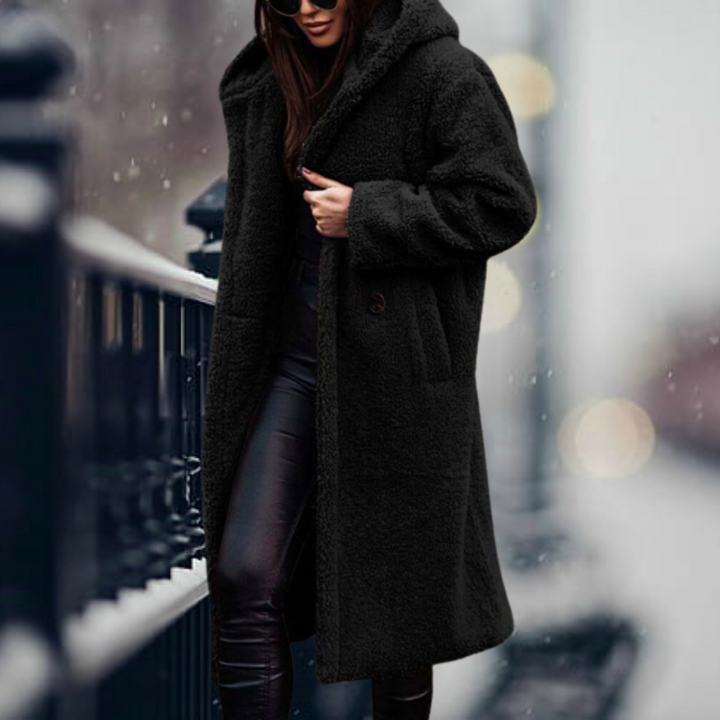Irma | Lange Übergangsjacke mit Kapuze und warmer Bedeckung