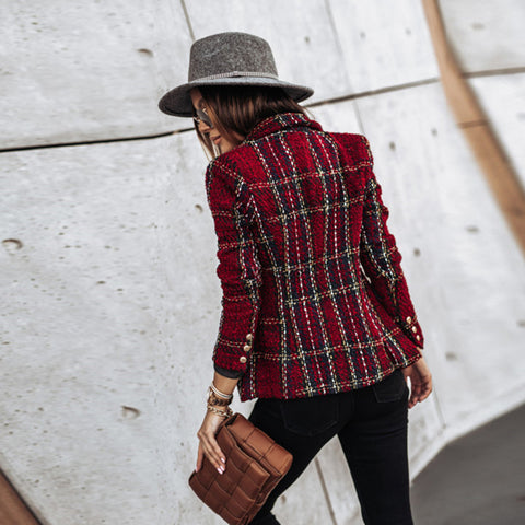 Juliane | Elegante Tweed-Jacke mit Karomuster