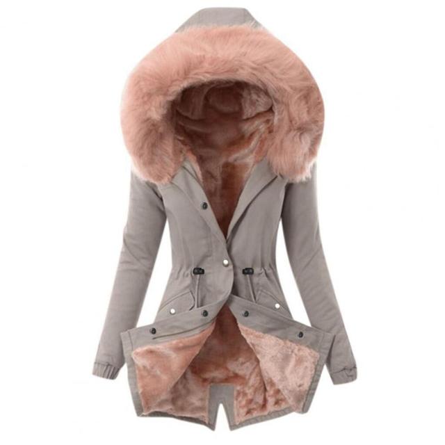 Anke | Slim-Fit-Winterjacke mit fellgefütterter Kapuze
