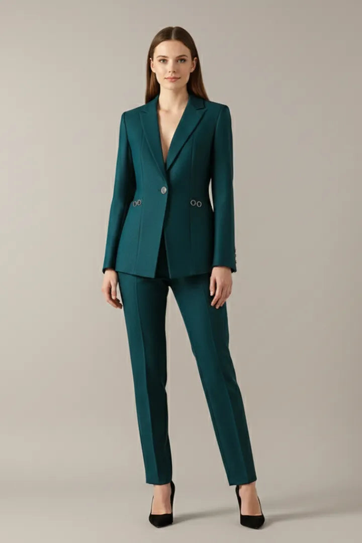 Josefa | Zweiteiler aus Ein-Knopf-Blazer und gerader Hose