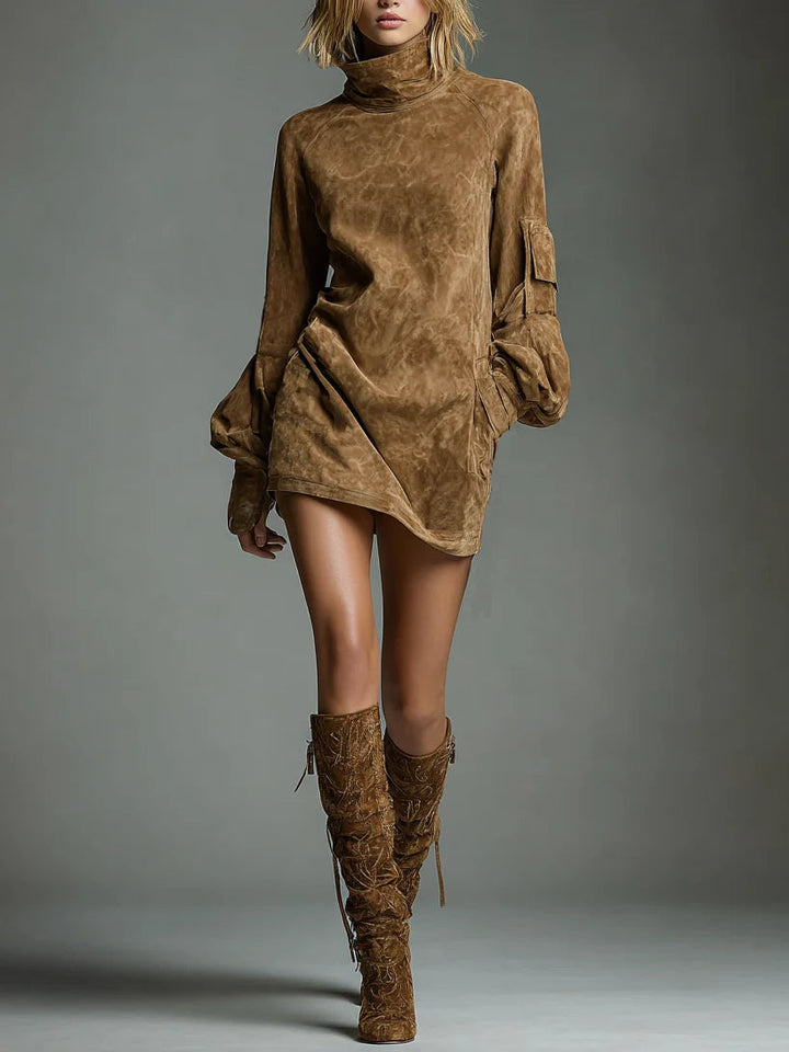 Eva | Vintage-Minikleid in Wildlederoptik