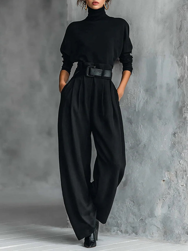 Gerlinde | Set aus Rollkragen-Top und gerader Hose