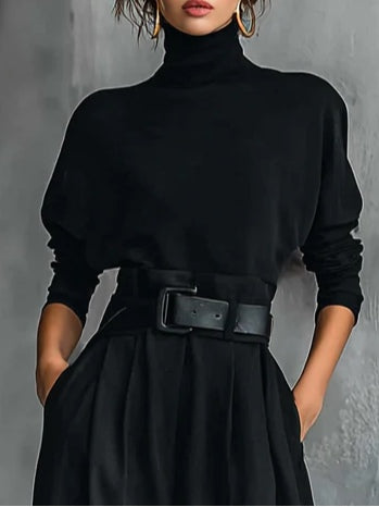 Gerlinde | Set aus Rollkragen-Top und gerader Hose