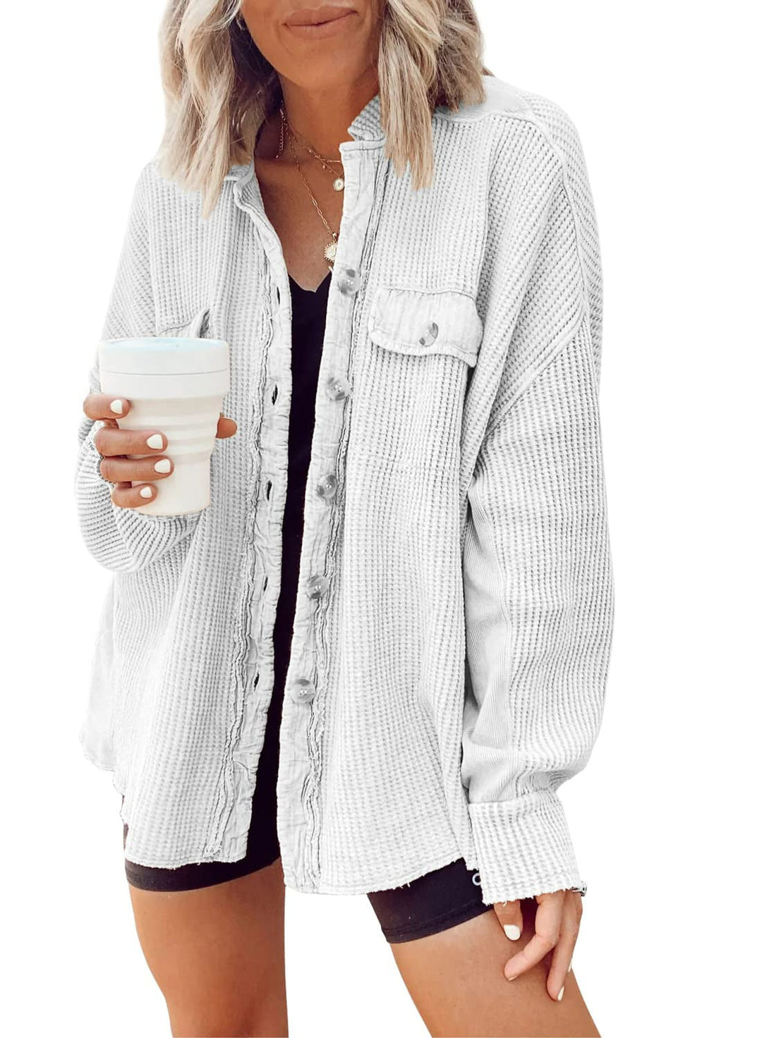 Berta-Gard | Strickjacke aus weichem Waffelstrick