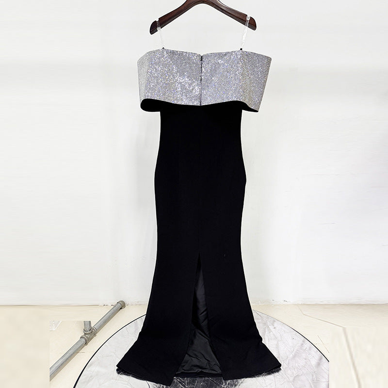 Adelgard | Off-Shoulder-Abendkleid im Meerjungfrauenschnitt mit Glitzerschleife