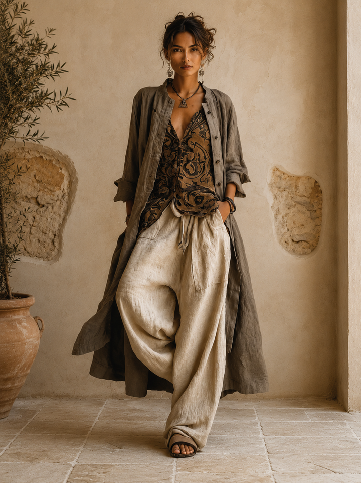 Linnea | Elegantes 3-teiliges Leinen-Set