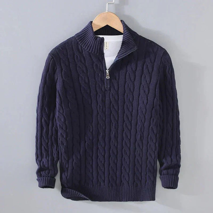Adam | Eleganter Pullover mit halbem Reißverschluss
