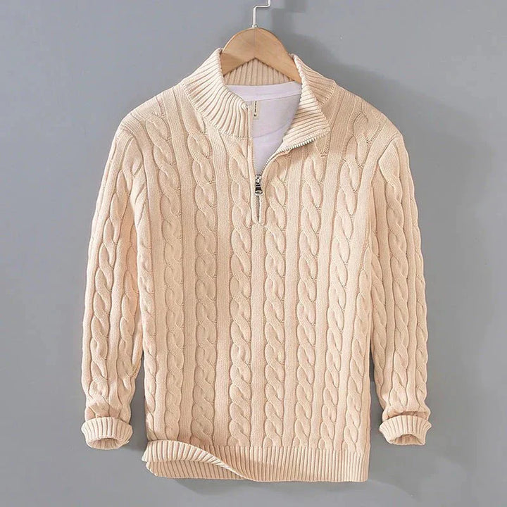 Adam | Eleganter Pullover mit halbem Reißverschluss