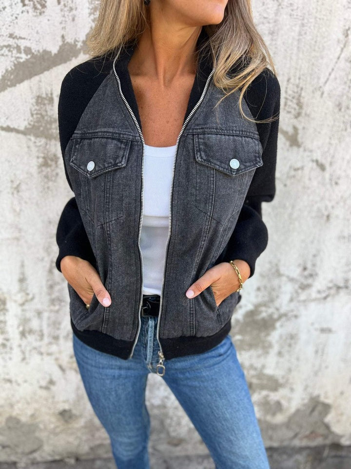 Theda | Übergangsjacke aus robustem Denim mit geräumigen Taschen