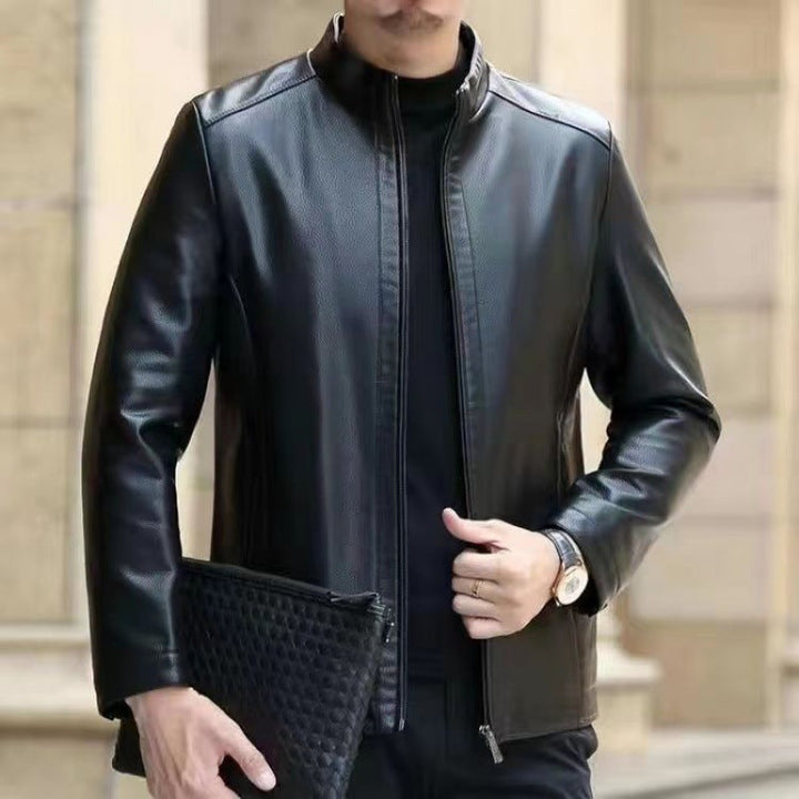 Hannes | Lederjacke mit Reißverschluss und warmem Futter