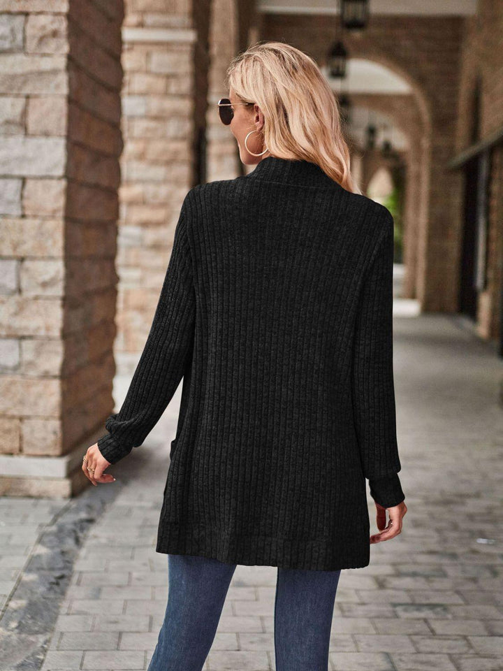 Malwine | Gerippte Strickjacke mit Taschen