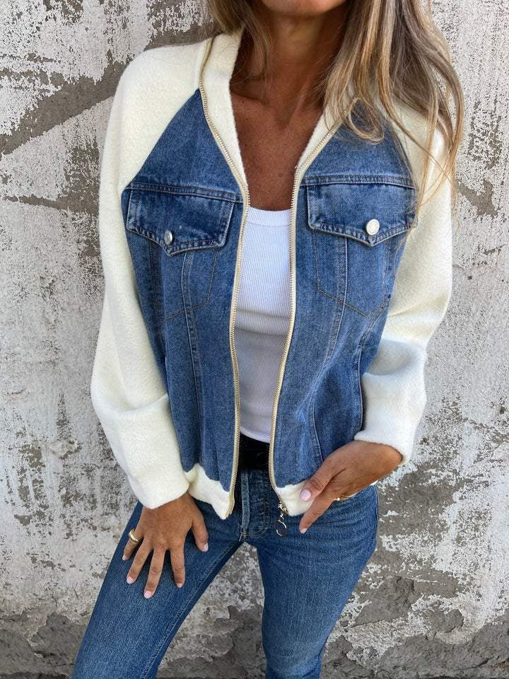 Theda | Übergangsjacke aus robustem Denim mit geräumigen Taschen
