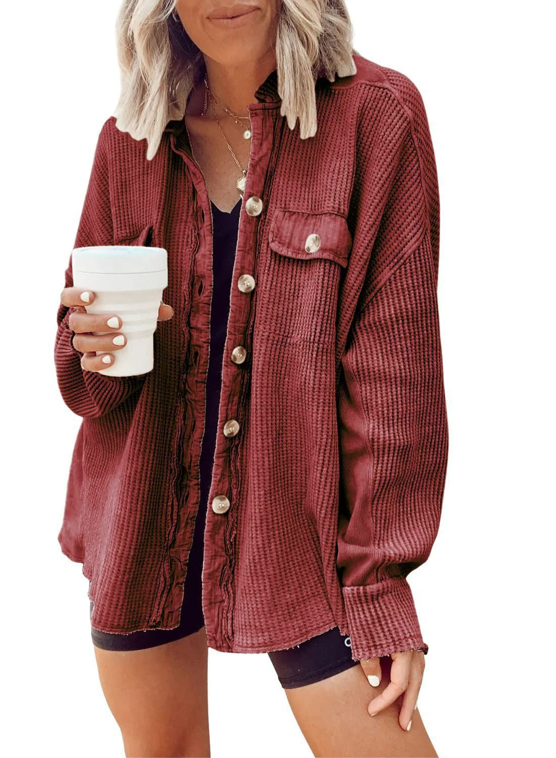Berta-Gard | Strickjacke aus weichem Waffelstrick
