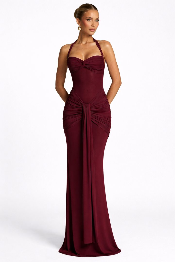 Reinhilde | Maxikleid mit Sweetheart-Ausschnitt und Mesh-Oberteil