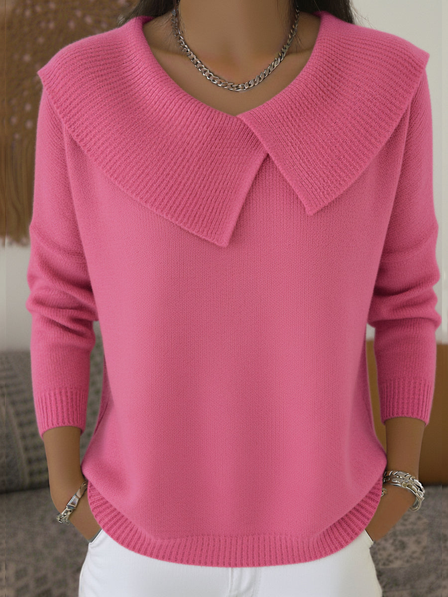 Elsa | Strickpullover mit weichem Kragen