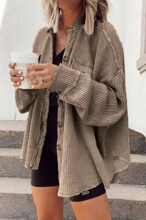 Berta-Gard | Strickjacke aus weichem Waffelstrick