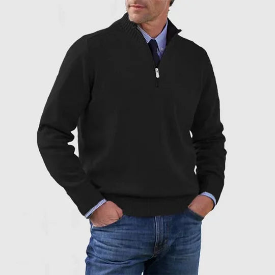 Ben | Modischer Warmer Pullover Mit Halbem Reißverschluss