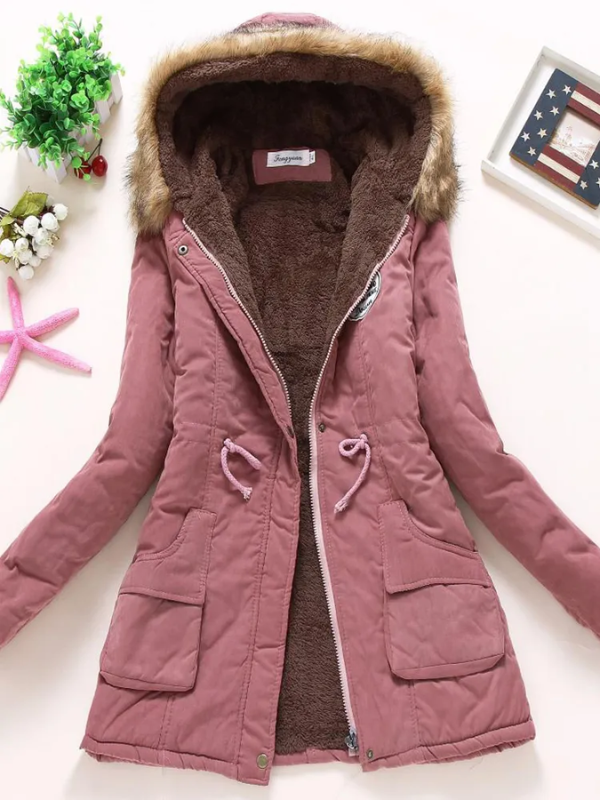 Frauke | Stretch-Winterjacke mit fellgefütterter Kapuze