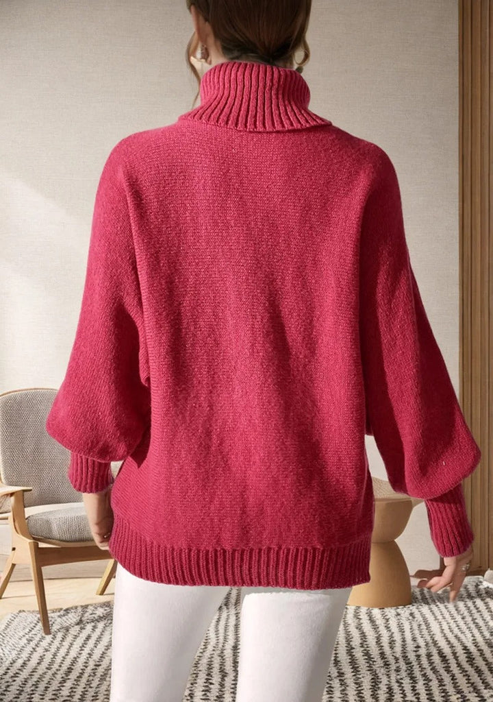Zensi | Rollkragenpullover mit weiten Ärmeln und Strickstruktur