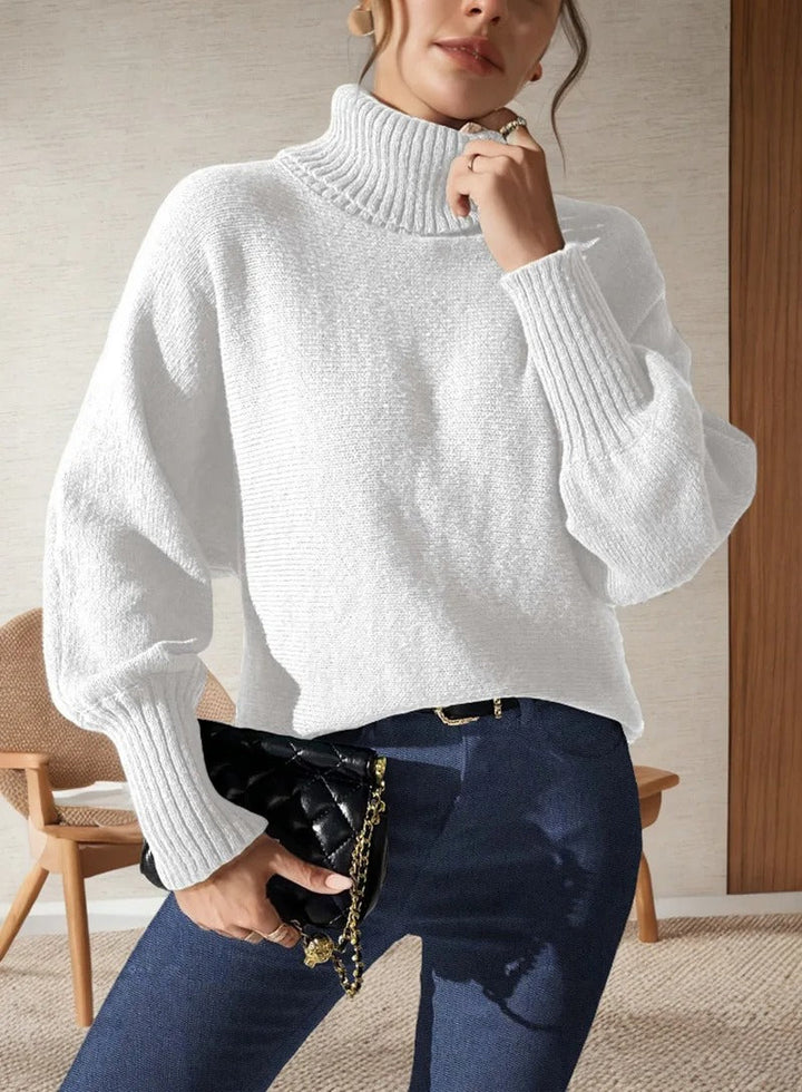 Zensi | Rollkragenpullover mit weiten Ärmeln und Strickstruktur