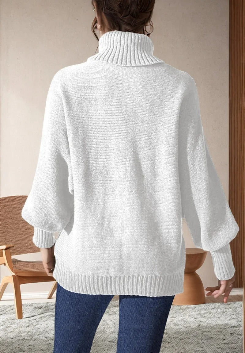 Zensi | Rollkragenpullover mit weiten Ärmeln und Strickstruktur