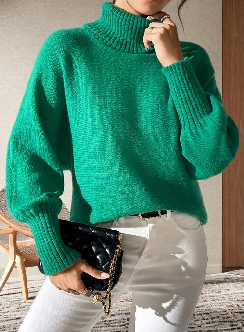 Zensi | Rollkragenpullover mit weiten Ärmeln und Strickstruktur