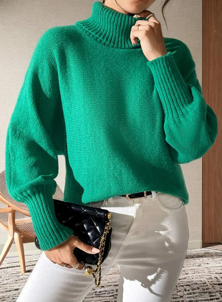 Zensi | Rollkragenpullover mit weiten Ärmeln und Strickstruktur