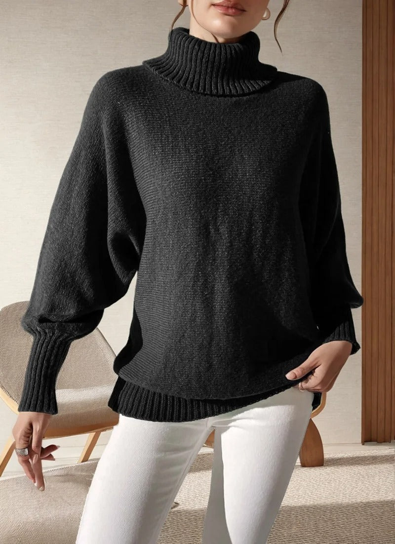 Zensi | Rollkragenpullover mit weiten Ärmeln und Strickstruktur