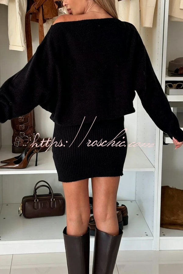 Marie-Sophie | Strick-Minikleid mit U-Boot-Ausschnitt