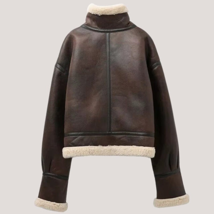 Anna-Luise | Vintage-Bikerjacke mit Teddyfutter