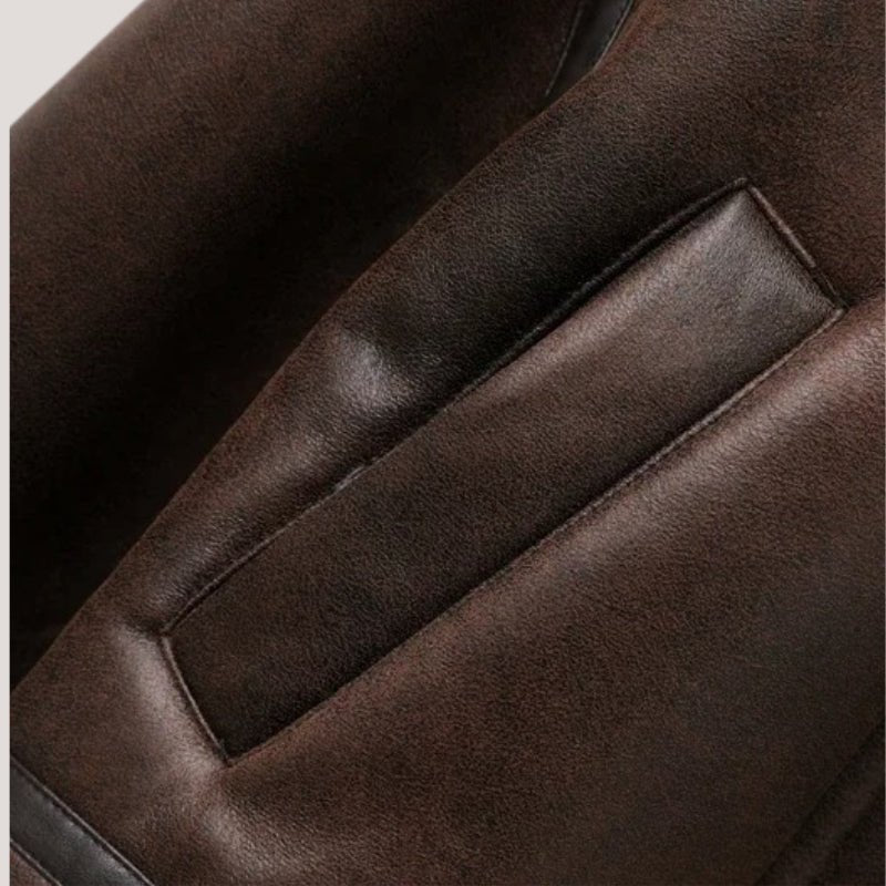 Anna-Luise | Vintage-Bikerjacke mit Teddyfutter