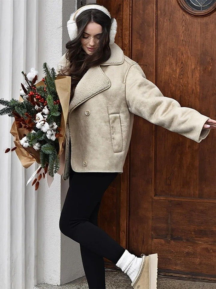 Eva-Hilde | Warmer Mantel mit Teddyfutter