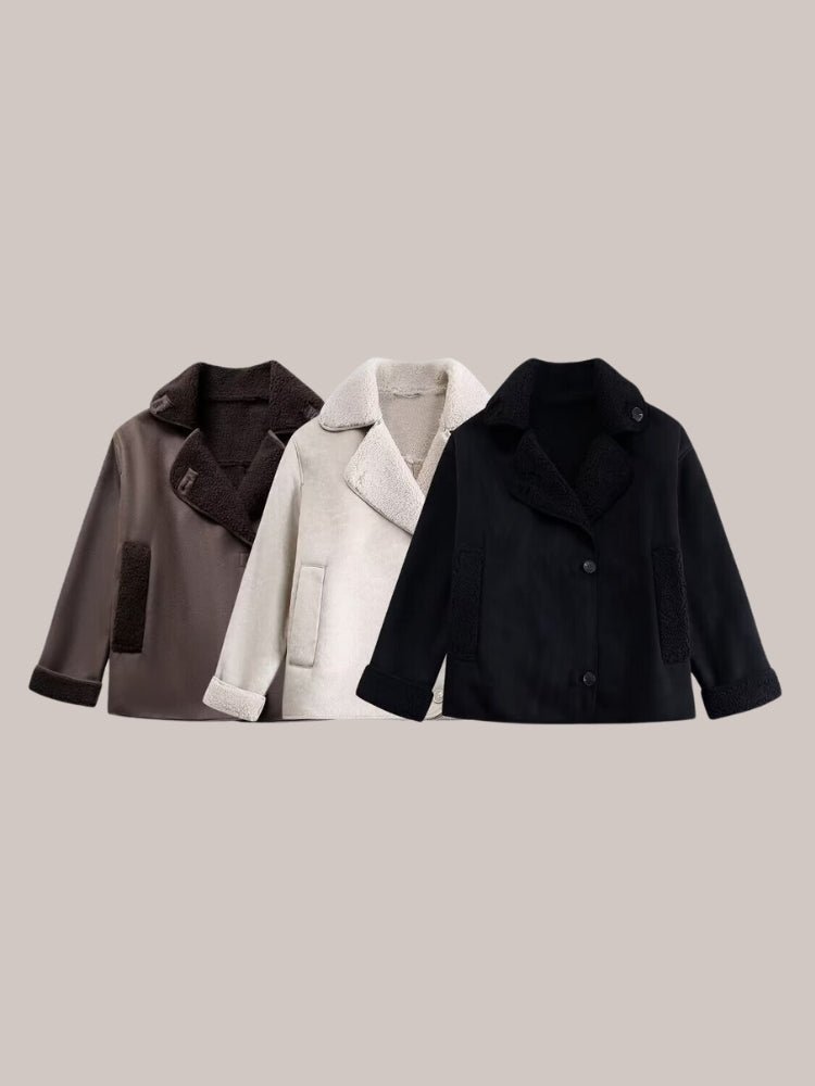 Eva-Hilde | Warmer Mantel mit Teddyfutter
