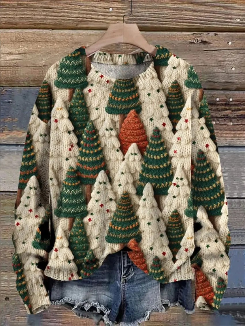 Gerlinde | Kuscheliger Winterpullover mit Weihnachtsmotiv