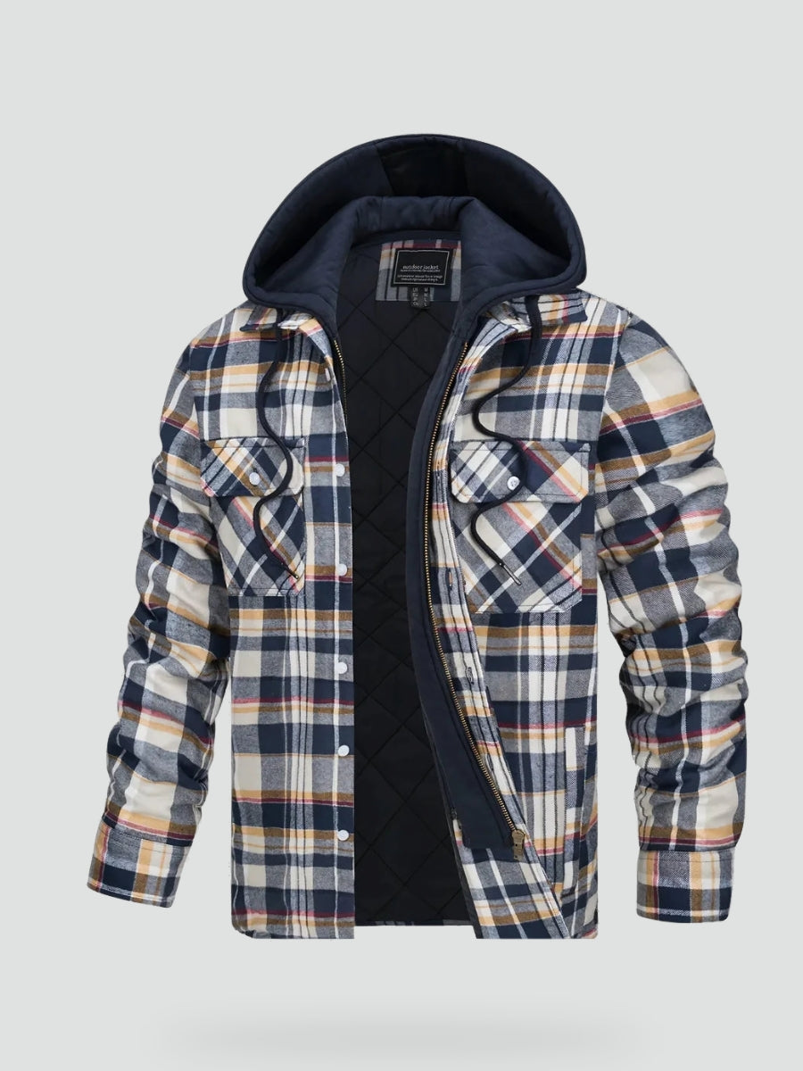 Wendelin | Gefütterte Flanell-Hemdjacke für Herren mit Kapuze