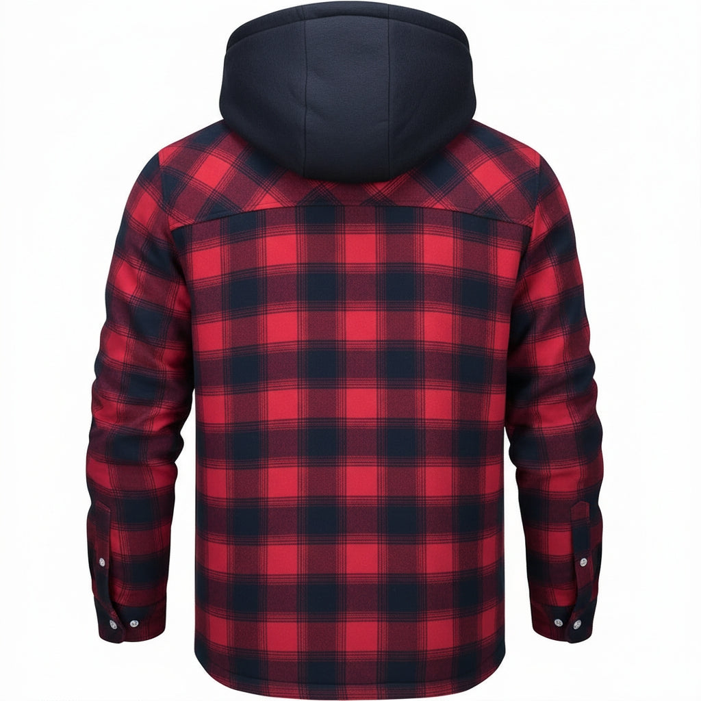 Wendelin | Gefütterte Flanell-Hemdjacke für Herren mit Kapuze