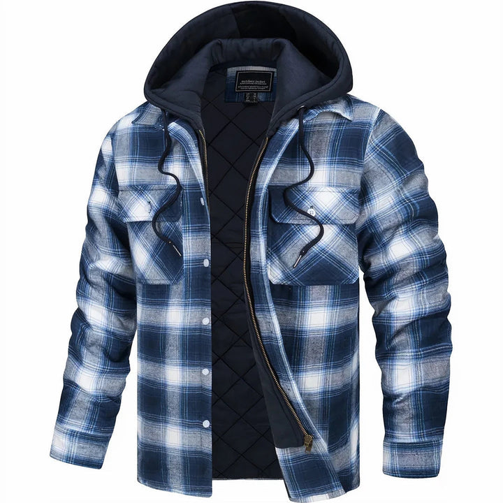 Wendelin | Gefütterte Flanell-Hemdjacke für Herren mit Kapuze