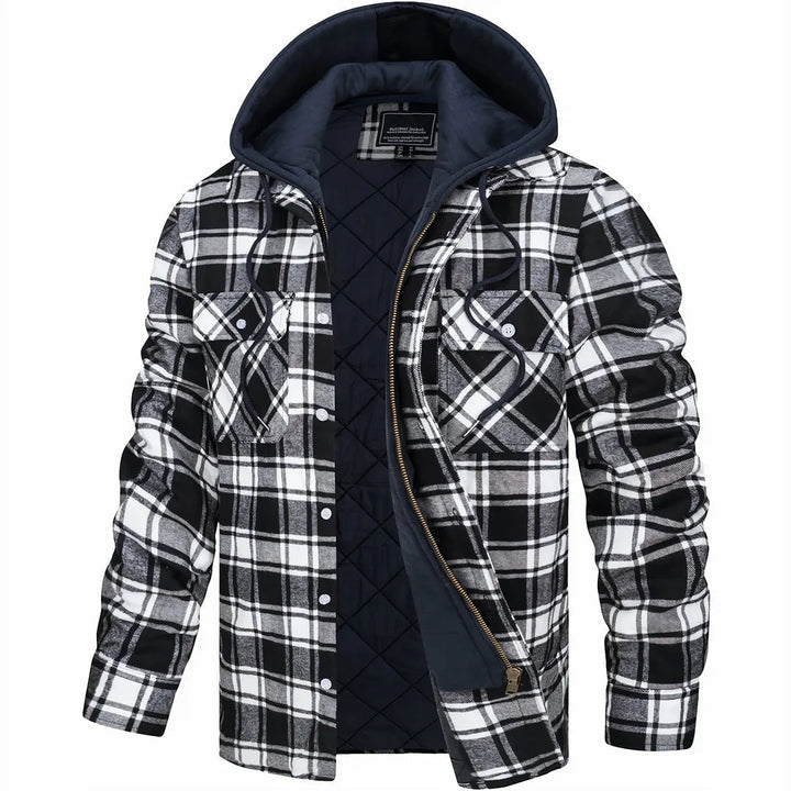 Wendelin | Gefütterte Flanell-Hemdjacke für Herren mit Kapuze