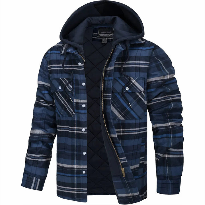 Wendelin | Gefütterte Flanell-Hemdjacke für Herren mit Kapuze