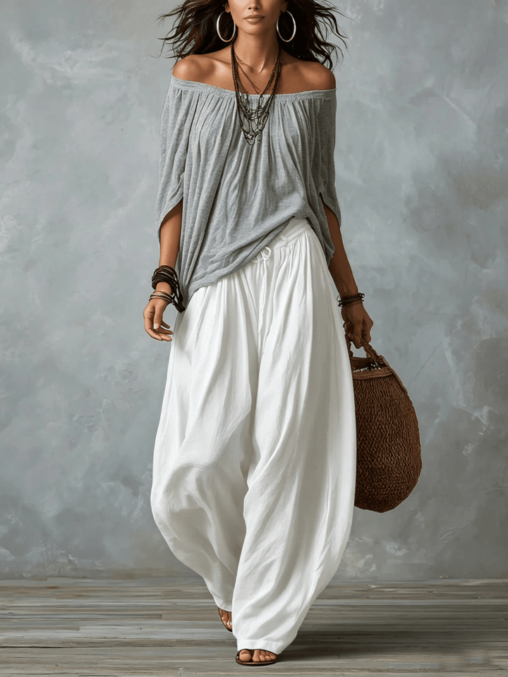Femke | Zweiteiler-Set mit Off-Shoulder-Top und Laternenhose