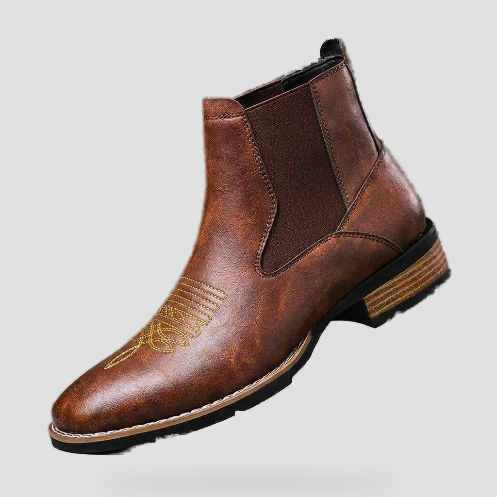 Volkmar | Chelsea Boots für Herren in Lederoptik mit Elastikeinsatz