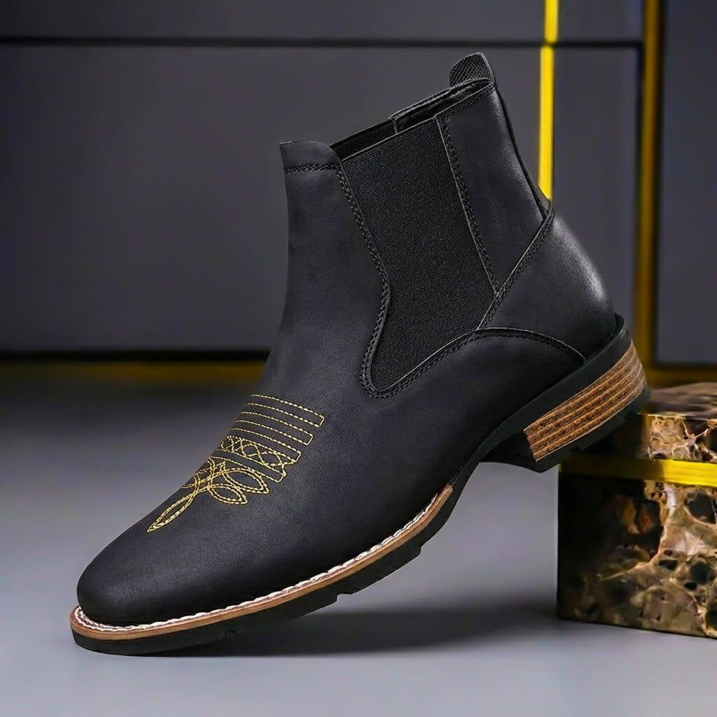 Volkmar | Chelsea Boots für Herren in Lederoptik mit Elastikeinsatz