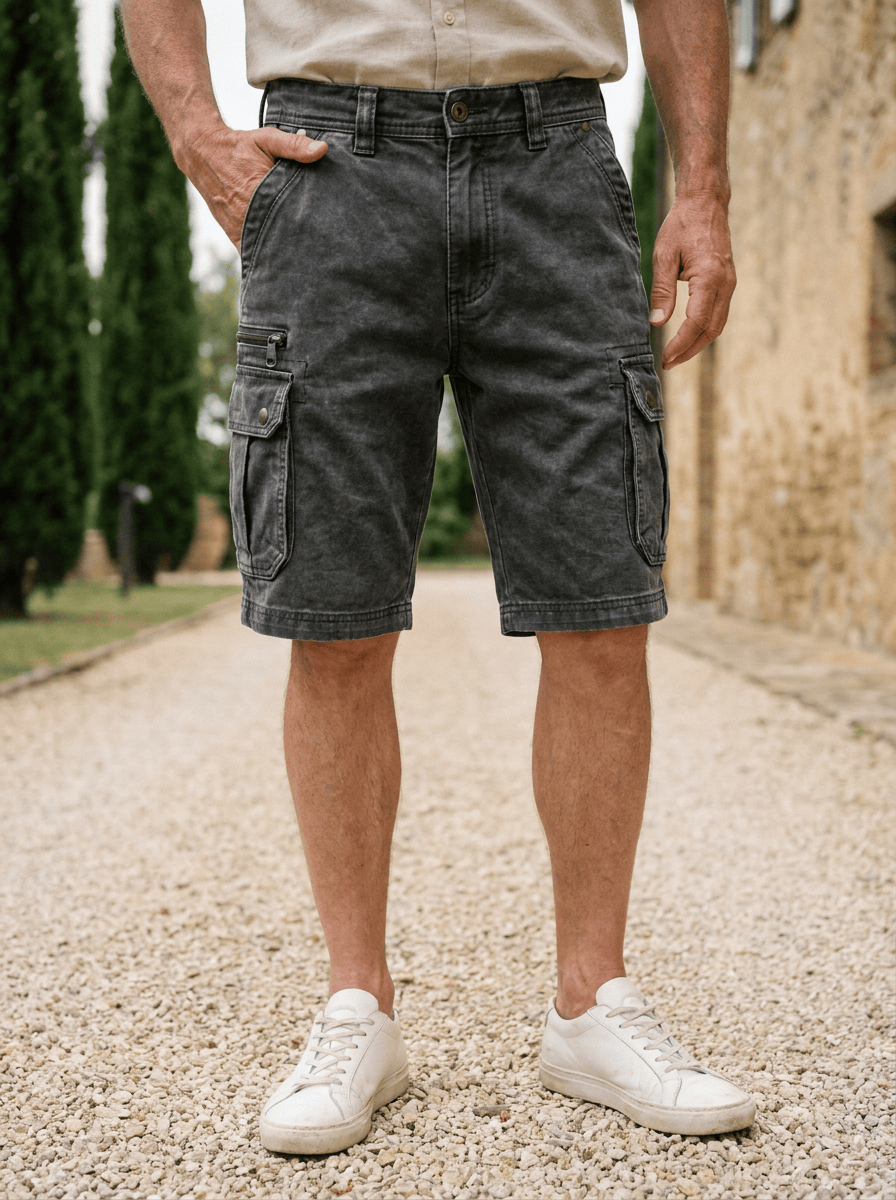 Lars | Funktionale Denim-Cargo-Shorts