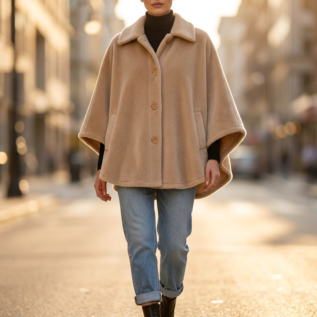 Friedegard | Cape-Jacke für Damen mit Spitzkragen