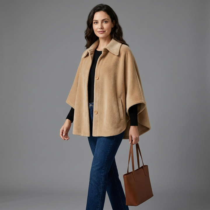 Friedegard | Cape-Jacke für Damen mit Spitzkragen