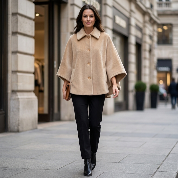 Friedegard | Cape-Jacke für Damen mit Spitzkragen