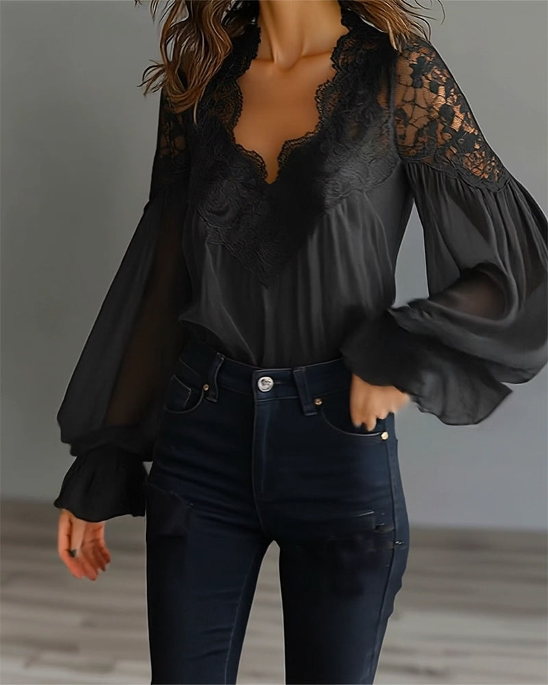 Marie-Trud | Bluse mit Spitzenbesatz