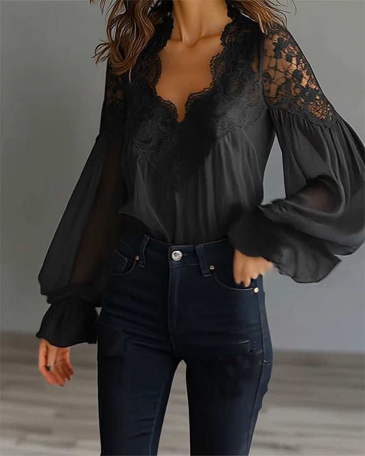Marie-Trud | Bluse mit Spitzenbesatz